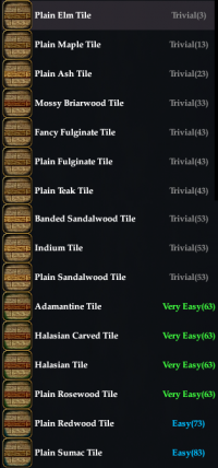 Tile Recipe List